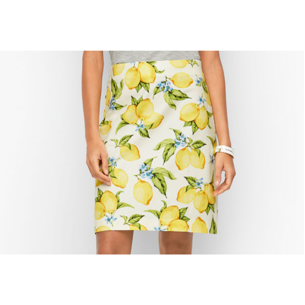 Talbots Women’s Plus Petite Size 16WP Canvas A-Line Skirt - Lemon Blossom